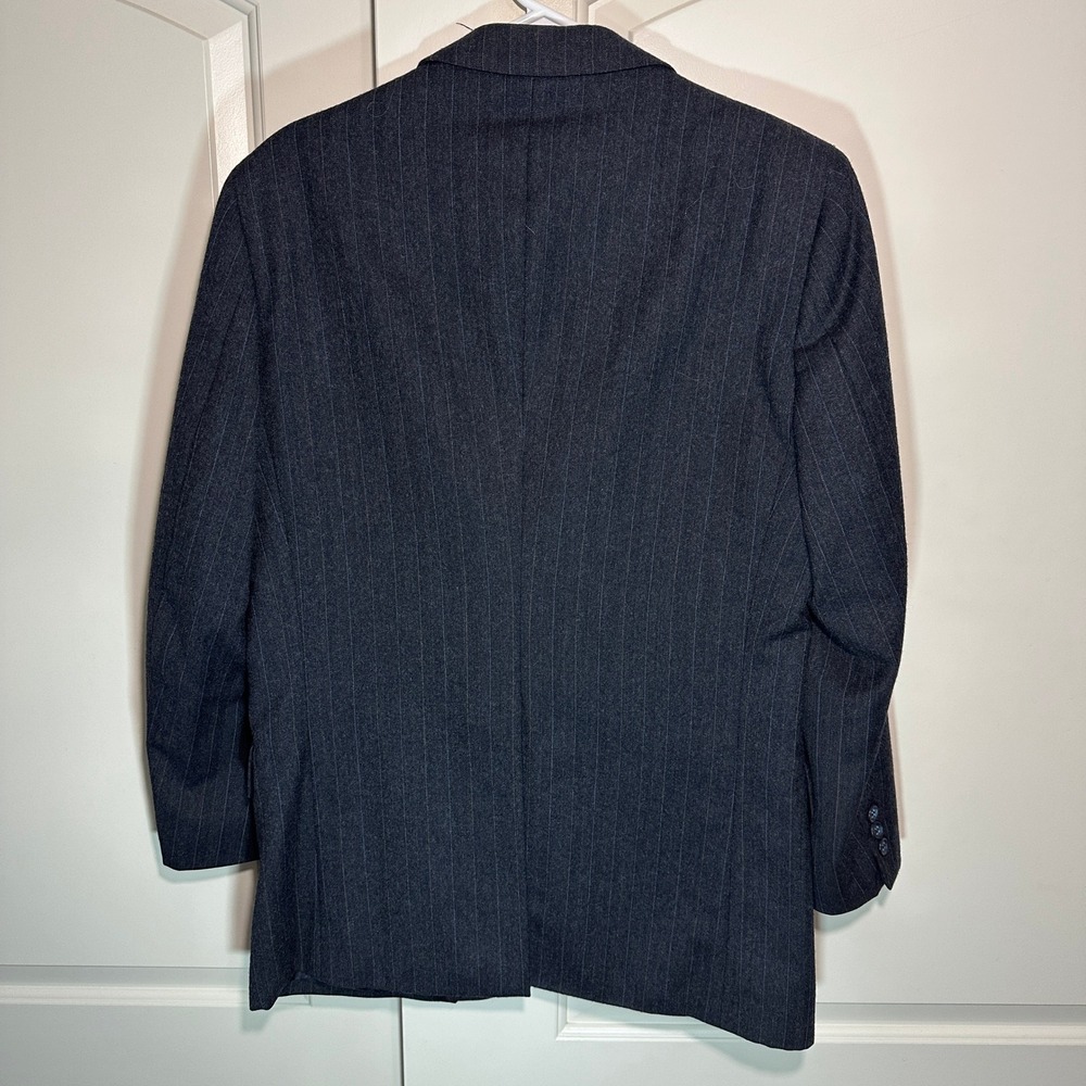 Pinstripe‎ Wool Blazer Business Suit Jacket Career Wear Size 41 - Picture 3 of 6